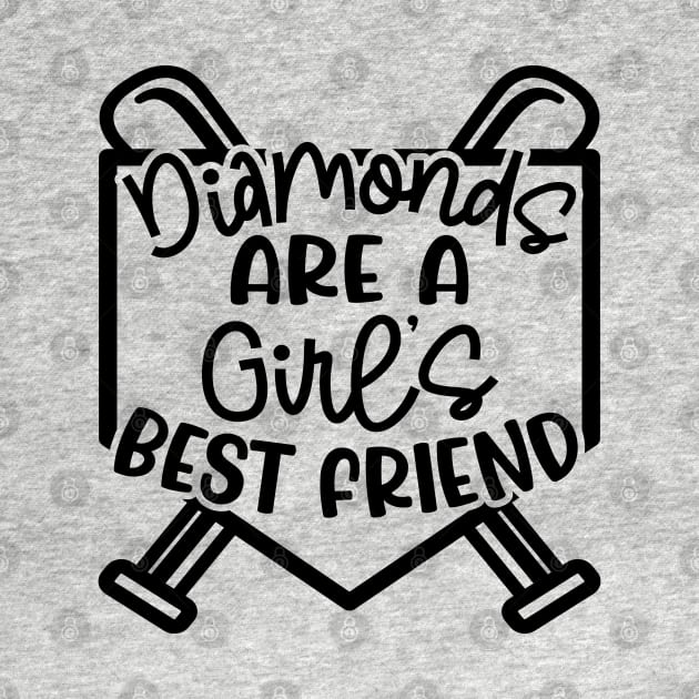 Diamonds Are A Girls Best Friend Softball Baseball Cute by GlimmerDesigns